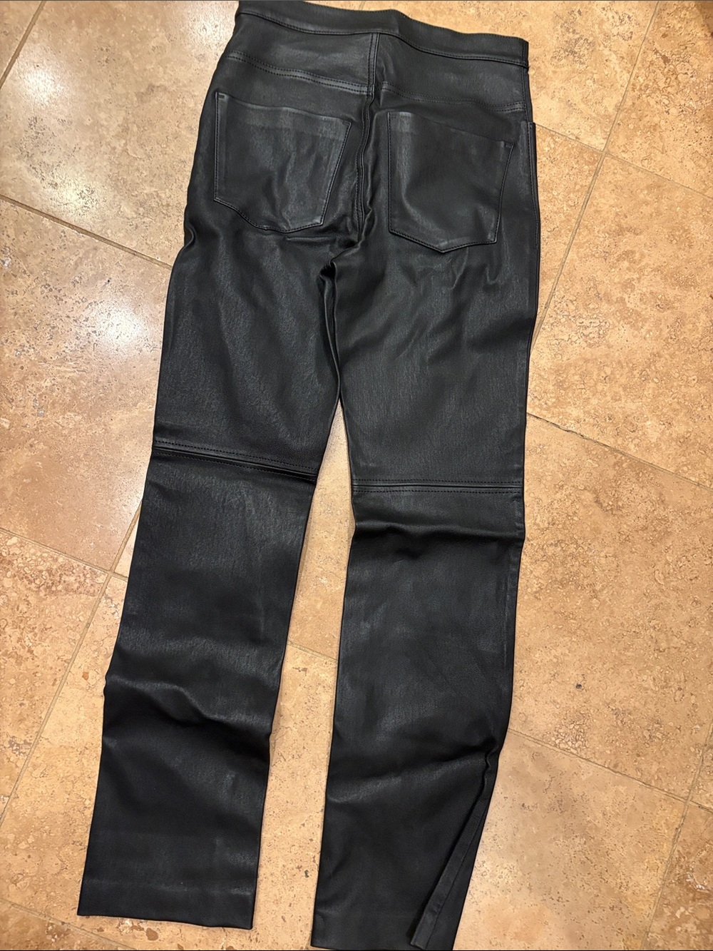 Stockholm atelier  Black Slim Straight  Leather Jeans 2
